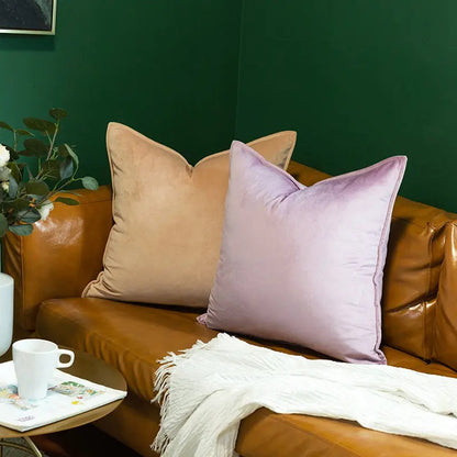 Kussenhoes Velvet 45x45 Beige Fluweel Sierkussen Woonkamer Slaapkamer Decoratief Zacht Met Rits
