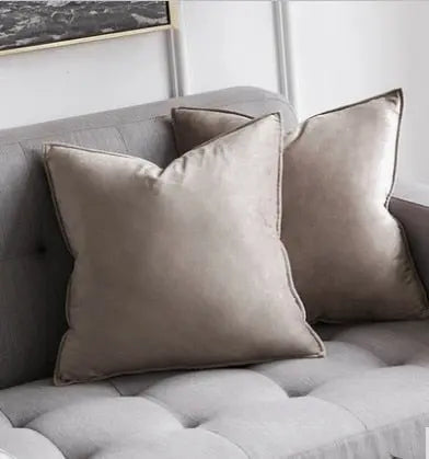 Kussenhoes Velvet 45x45 Beige Fluweel Sierkussen Woonkamer Slaapkamer Decoratief Zacht Met Rits