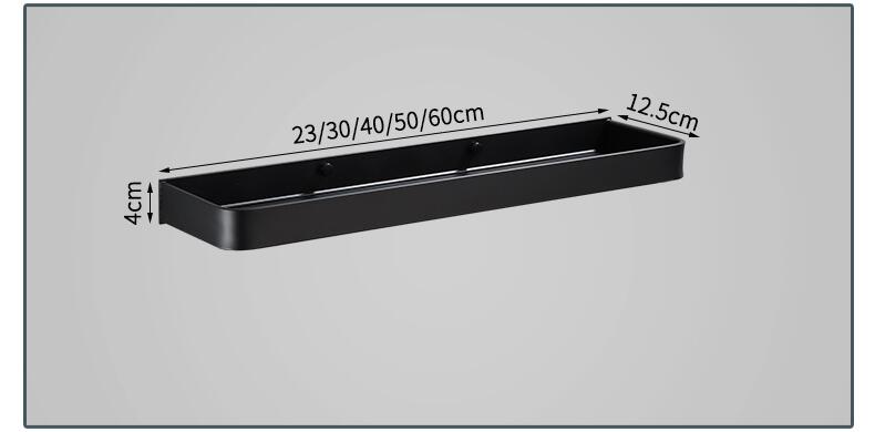 Wandplank aluminium 30 cm zwart badkamer keuken opbergplank zwevend smal rek muur plank modern minimalistisch