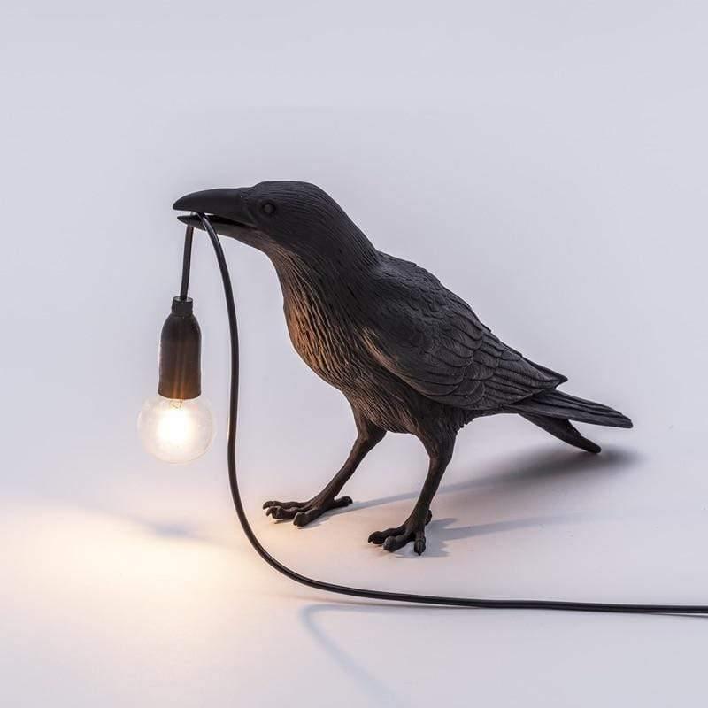 Raaf Tafellamp Silhouet Zwart Wit Decoratief LED Leeslamp Mystieke Sfeerverlichting Boekenkast Bureau