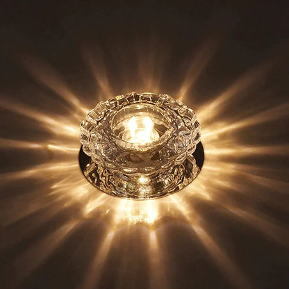 Modern Kristal Plafondlamp LED RVS Basis Opbouw Verlichting Woonkamer Gang