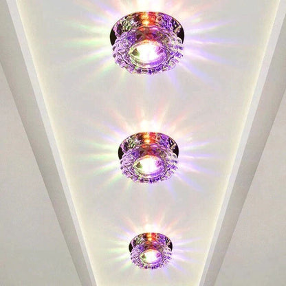 Modern Kristal Plafondlamp LED RVS Basis Opbouw Verlichting Woonkamer Gang