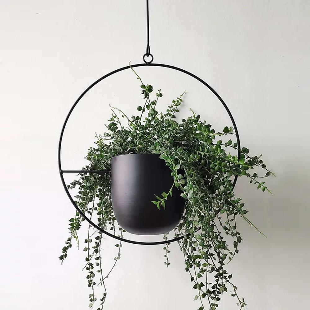 Wandplantenhouder met Minimalistisch IJzeren Frame voor Hangplanten