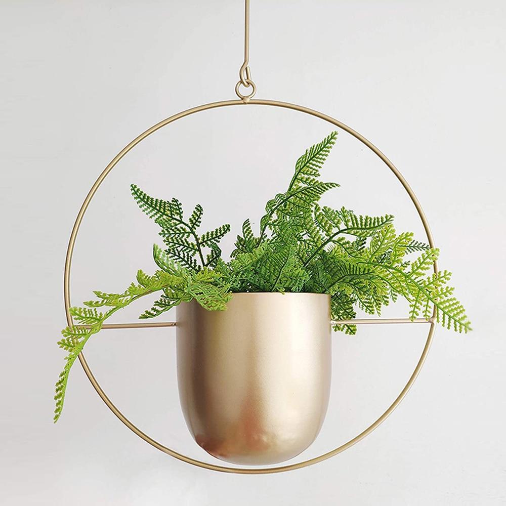 Wandplantenhouder met Minimalistisch IJzeren Frame voor Hangplanten