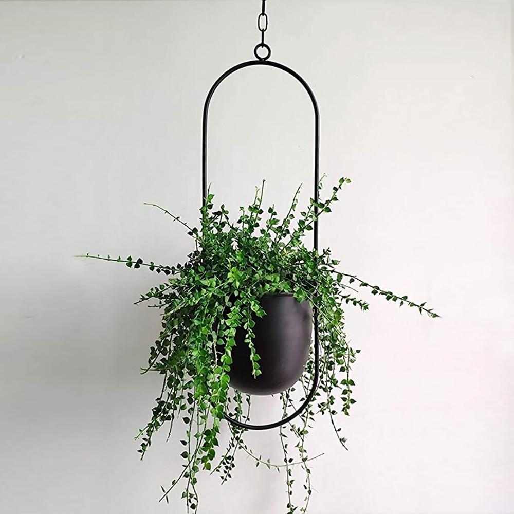 Wandplantenhouder met Minimalistisch IJzeren Frame voor Hangplanten