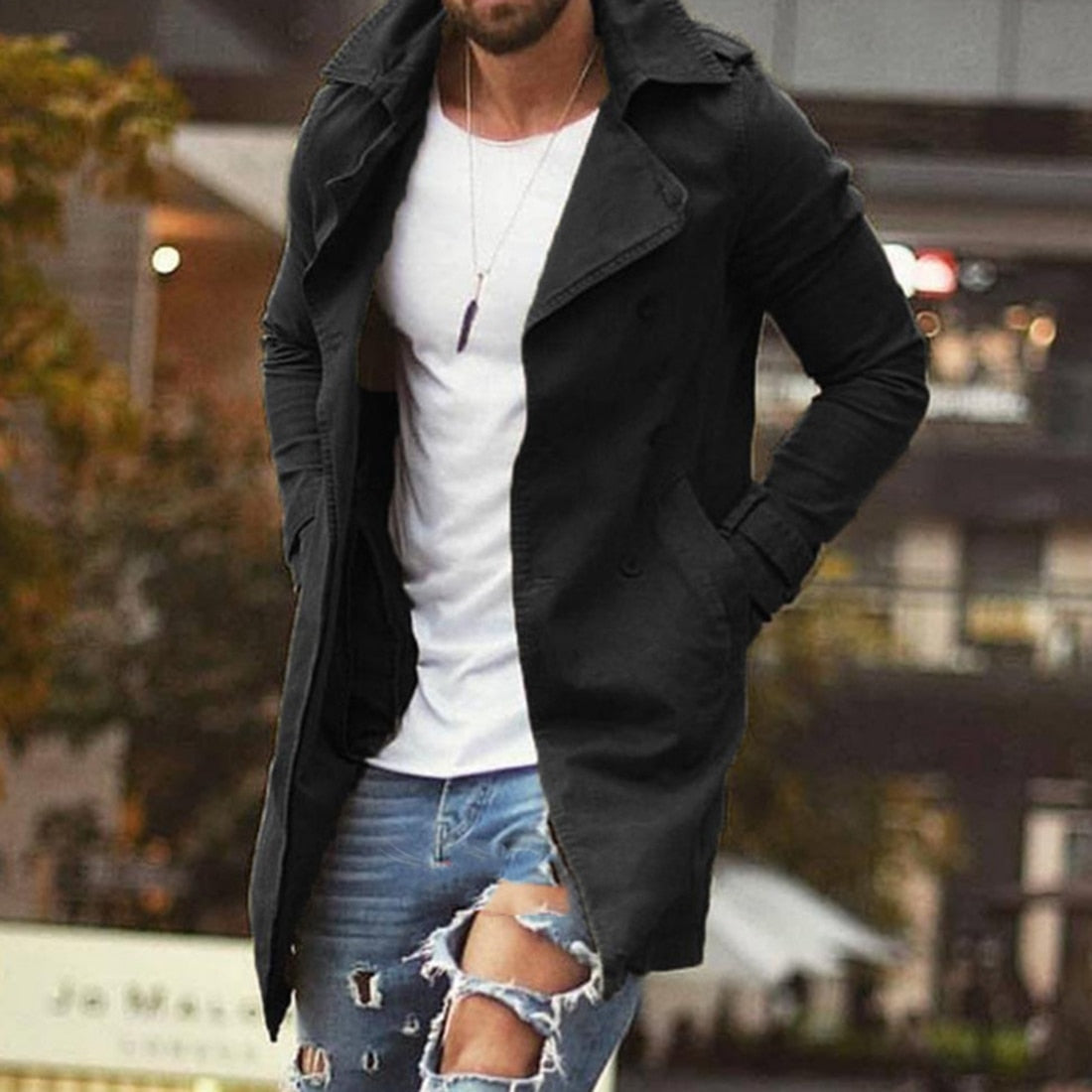 Lange Herenjas Herfst Waterdicht Stijlvol Design