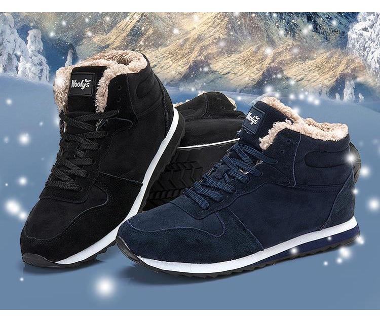 Heren Winterschoenen Warm en Waterdicht met Bontvoering