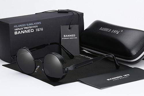 Retro Ronde Gepolariseerde Zonnebril Steampunk Stijl UV400 Bescherming Heren Vintage Eyewear Metalen Montuur