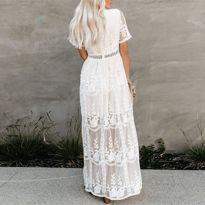 Elegante Jurk Lange Vloeiende Zomerjurk Luchtig en Comfortabel
