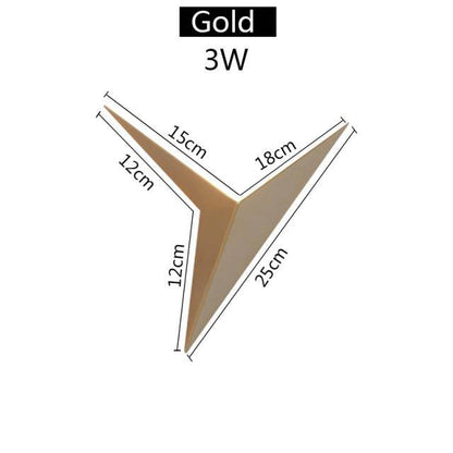 Driehoek Wandlamp LED 3W Metaal Zwart Woonkamer Slaapkamer Moderne Muurlamp Geometrisch Bureaulamp Interieur Decoratie