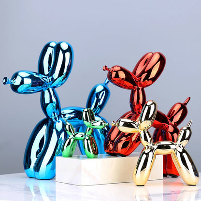 Ballon Hond Beeld Modern Kunst Resin Decoratie Sculptuur Metallic