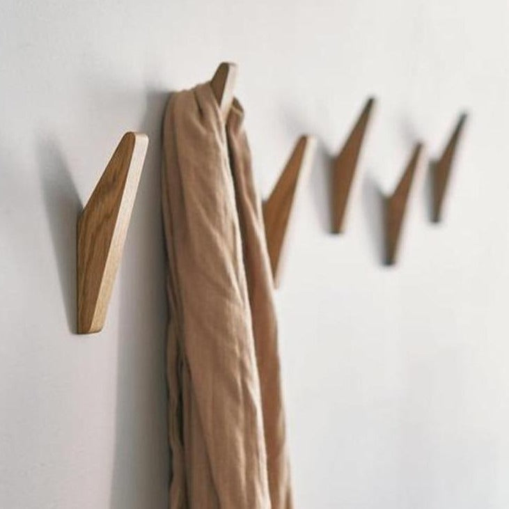 Wandhaken Hout Set van 2 13,5 cm Naturel Kapstok Badkamer Hal Handdoekhaak Wandkapstok Minimalistisch Boho Interieur