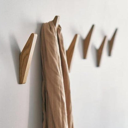Wandhaken Hout Set van 2 13,5 cm Naturel Kapstok Badkamer Hal Handdoekhaak Wandkapstok Minimalistisch Boho Interieur