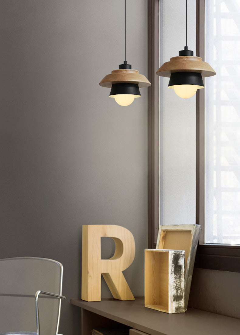 Hanglamp Hout Aluminium Scandinavisch Zwart Roze Groen Grijs Wit E27 Woonkamer Eetkamer