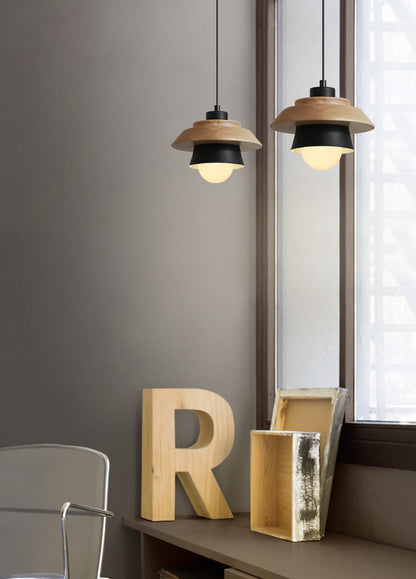 Hanglamp Hout Aluminium Scandinavisch Zwart Roze Groen Grijs Wit E27 Woonkamer Eetkamer