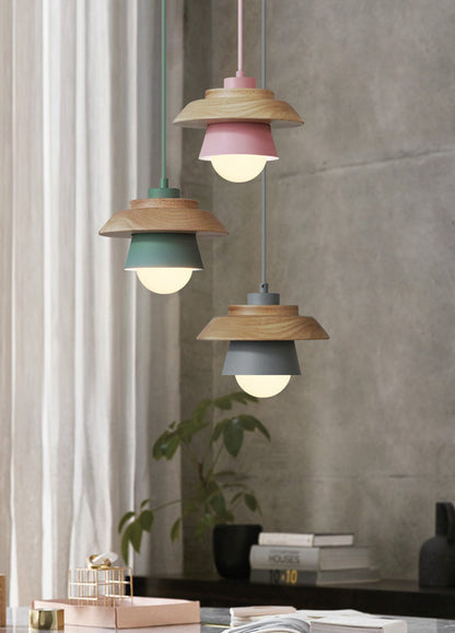 Hanglamp Hout Aluminium Scandinavisch Zwart Roze Groen Grijs Wit E27 Woonkamer Eetkamer