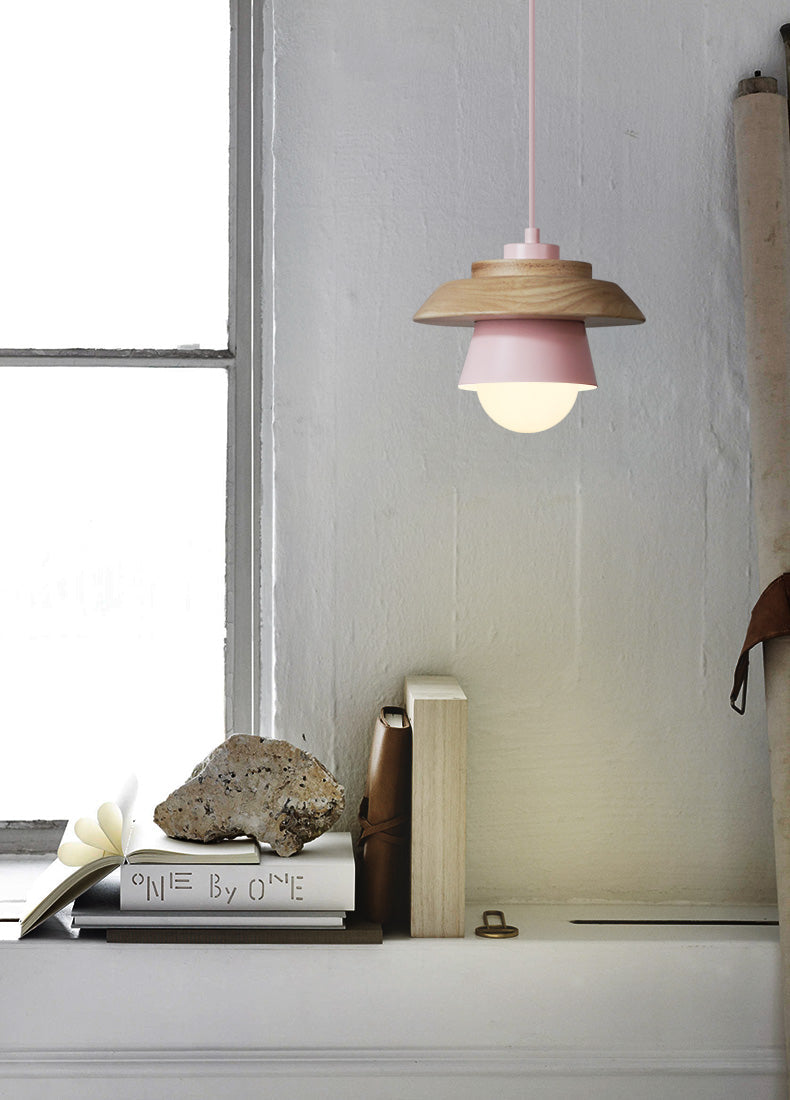 Hanglamp Hout Aluminium Scandinavisch Zwart Roze Groen Grijs Wit E27 Woonkamer Eetkamer
