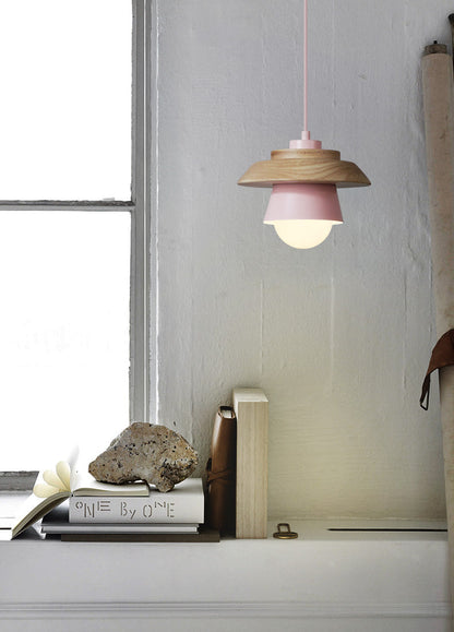 Hanglamp Hout Aluminium Scandinavisch Zwart Roze Groen Grijs Wit E27 Woonkamer Eetkamer