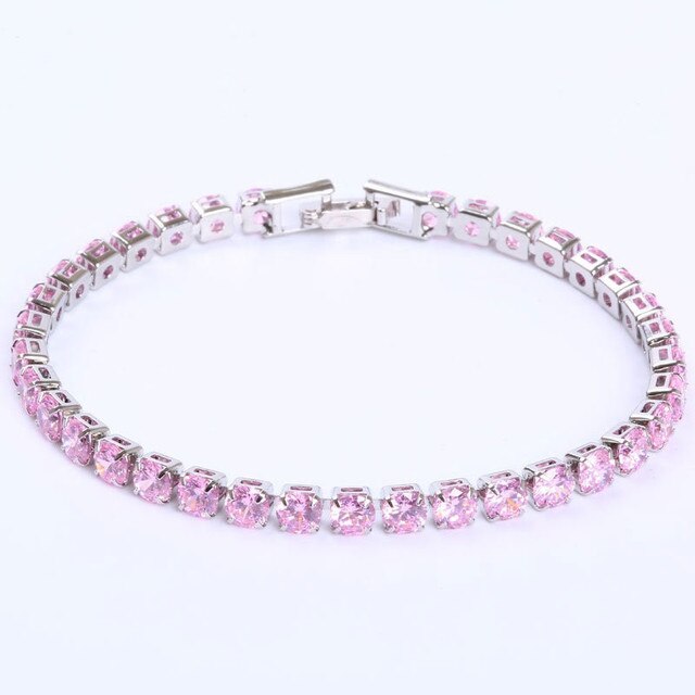 Elegante Schakelarmband met Zirkonia Stenen | Luxe Tennisarmband voor Dames en Heren | Geometrisch Design Polssieraad met Glanzende Kristallen | Verstelbare Feestelijke Armband Zilver Goud