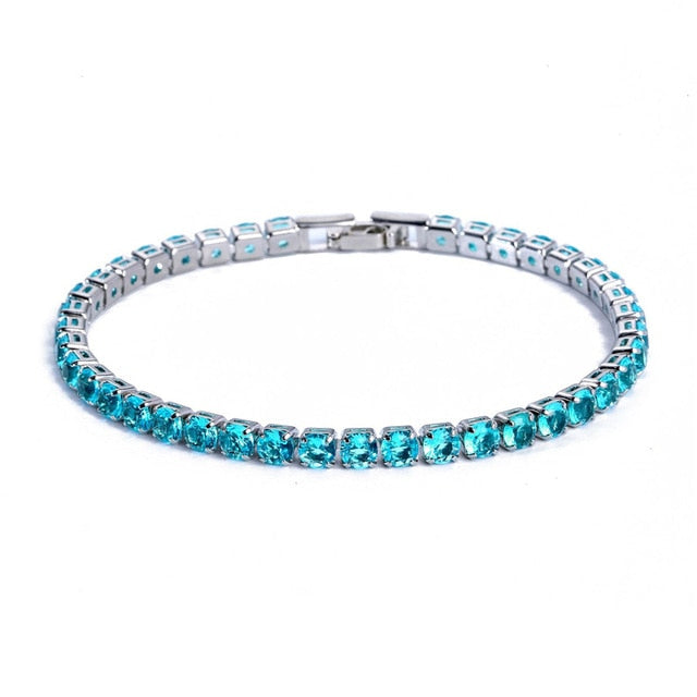 Elegante Schakelarmband met Zirkonia Stenen | Luxe Tennisarmband voor Dames en Heren | Geometrisch Design Polssieraad met Glanzende Kristallen | Verstelbare Feestelijke Armband Zilver Goud