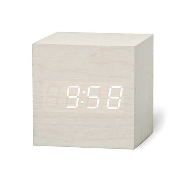 Digitale LED Wekker – Minimalistisch Vierkant Klokje met Nachtmodus