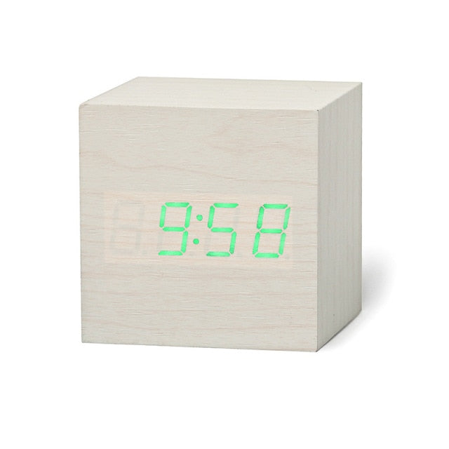 Digitale LED Wekker – Minimalistisch Vierkant Klokje met Nachtmodus