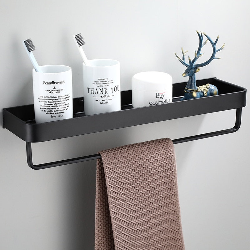 Wandplank aluminium 30 cm zwart badkamer keuken opbergplank zwevend smal rek muur plank modern minimalistisch