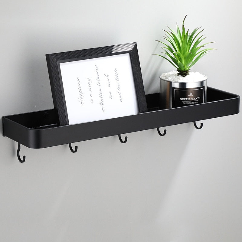 Wandplank aluminium 30 cm zwart badkamer keuken opbergplank zwevend smal rek muur plank modern minimalistisch