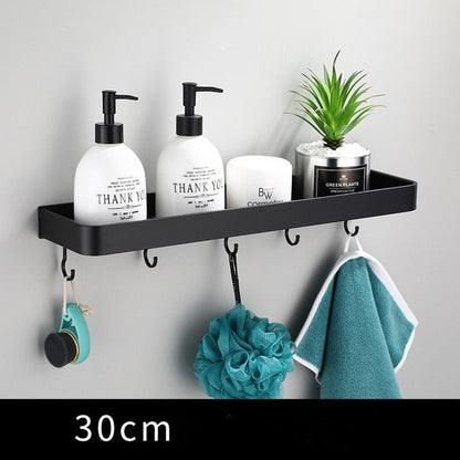 Wandplank aluminium 30 cm zwart badkamer keuken opbergplank zwevend smal rek muur plank modern minimalistisch