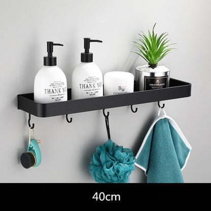 Wandplank aluminium 30 cm zwart badkamer keuken opbergplank zwevend smal rek muur plank modern minimalistisch