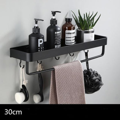 Wandplank aluminium 30 cm zwart badkamer keuken opbergplank zwevend smal rek muur plank modern minimalistisch