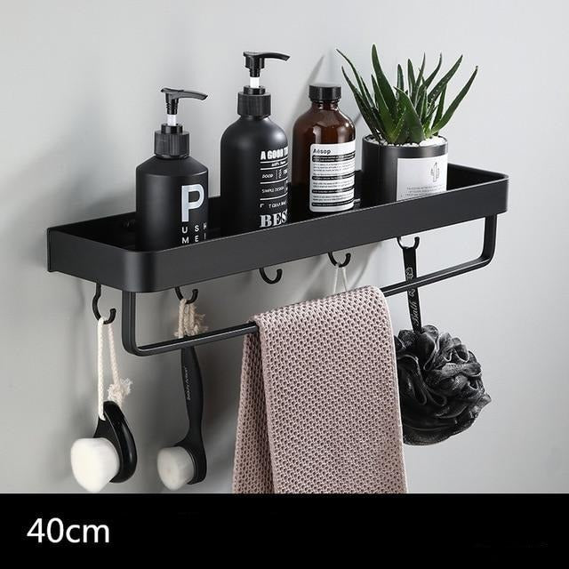 Wandplank aluminium 30 cm zwart badkamer keuken opbergplank zwevend smal rek muur plank modern minimalistisch
