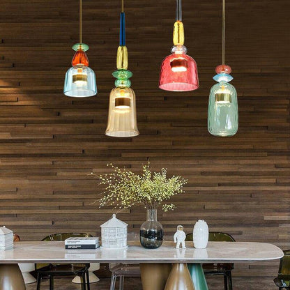 LED Design Hanglamp met Gekleurd Glas – Moderne Energiezuinige Verlichting