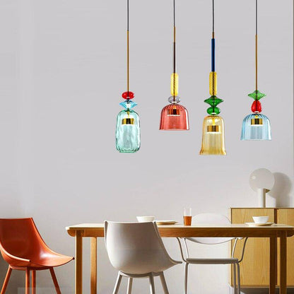 LED Design Hanglamp met Gekleurd Glas – Moderne Energiezuinige Verlichting