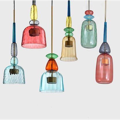 LED Design Hanglamp met Gekleurd Glas – Moderne Energiezuinige Verlichting
