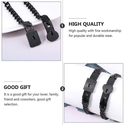 Luxe Partnersieraden Set met Hart Slot en Sleutel – Matching Armbanden voor Koppels