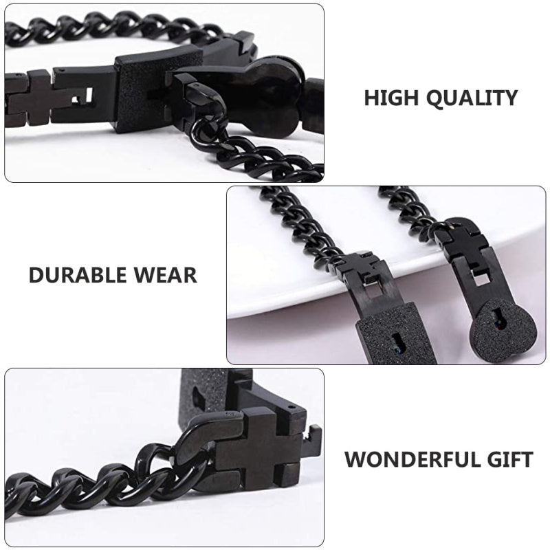 Luxe Partnersieraden Set met Hart Slot en Sleutel – Matching Armbanden voor Koppels