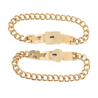 Luxe Partnersieraden Set met Hart Slot en Sleutel – Matching Armbanden voor Koppels