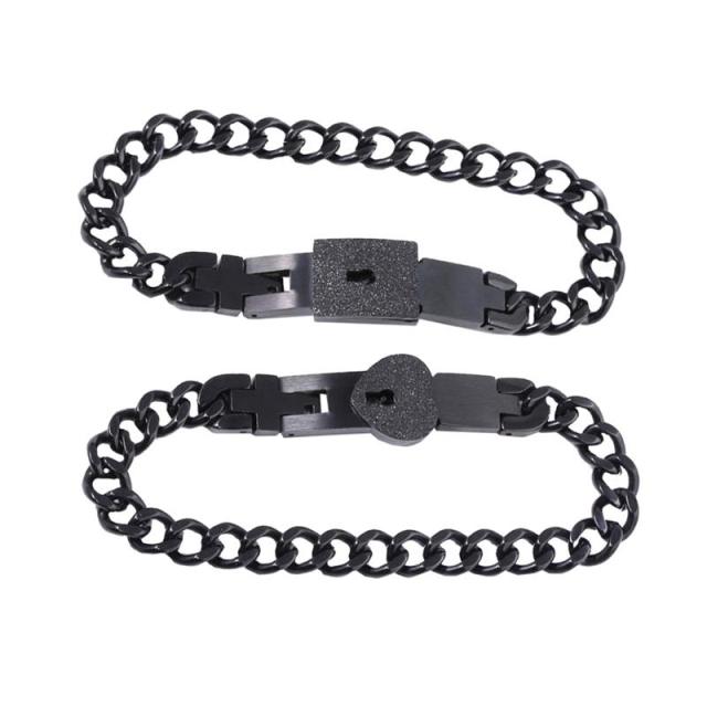 Luxe Partnersieraden Set met Hart Slot en Sleutel – Matching Armbanden voor Koppels