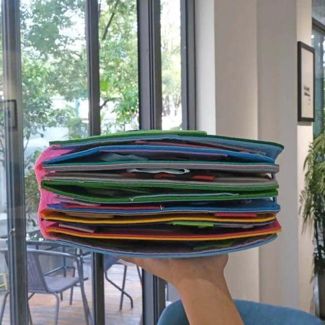 Interactief Viltboek Avonturen 16 Pagina's met Afneembare Elementen | Montessori Educatief Speelgoed voor Fijnmotoriek en Fantasie 2-5 jaar