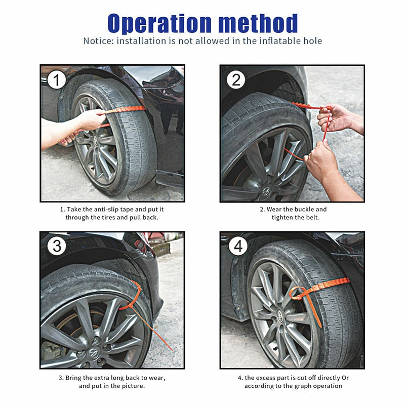 Anti-Slip Sneeuwkettingen voor Auto's 6,5–10,5 Inch Banden SUV Bestelauto Veilig Grip Winter