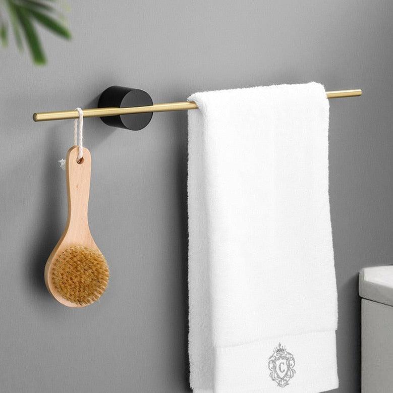 Handdoekenrek Aluminium Verplaatsbaar Goud Zwart Badkamer Keuken Wandrek Handdoekhouder Minimalistisch Design