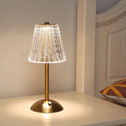 Tafellamp Touch Dimbaar LED Kristal Goud Aluminium Acryl Slaapkamer Woonkamer