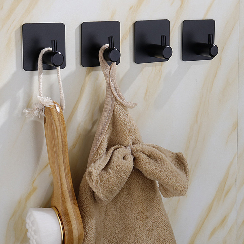 Zelfklevende haak RVS zwart badkamer keuken wand haak zonder boren handdoekhaak sleutelhaak keukenaccessoire muurhaak modern