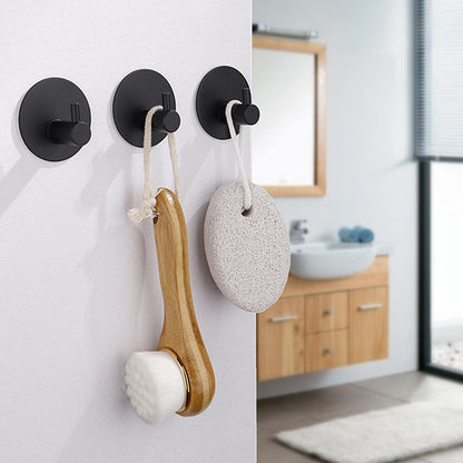 Zelfklevende haak RVS zwart badkamer keuken wand haak zonder boren handdoekhaak sleutelhaak keukenaccessoire muurhaak modern