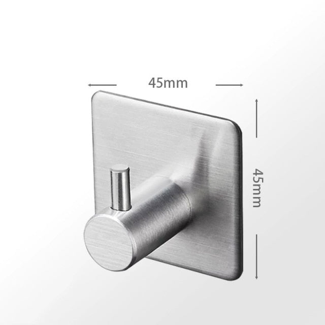 Zelfklevende haak RVS zwart badkamer keuken wand haak zonder boren handdoekhaak sleutelhaak keukenaccessoire muurhaak modern
