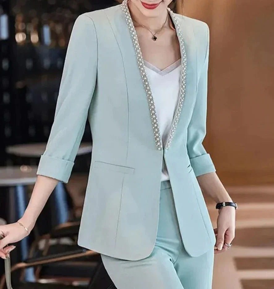 Dames Blazer Halve Mouwen Zomerjas Lichtgewicht