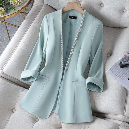 Dames Blazer Halve Mouwen Zomerjas Lichtgewicht