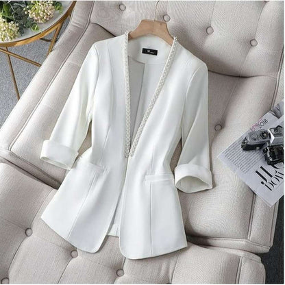 Dames Blazer Halve Mouwen Zomerjas Lichtgewicht