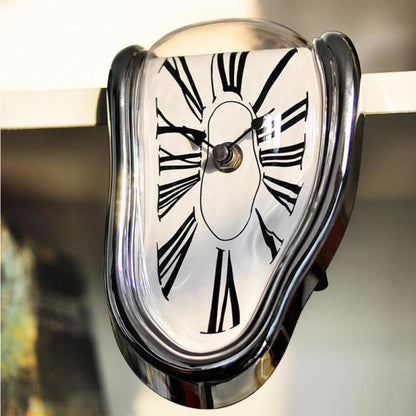 Smeltende Klok Wandklok Surrealistische Klok Dripping Clock Salvador Dali Stijl Moderne Wanddecoratie Zwart Zilver Goud Kunstobject Woonkamer Decoratie